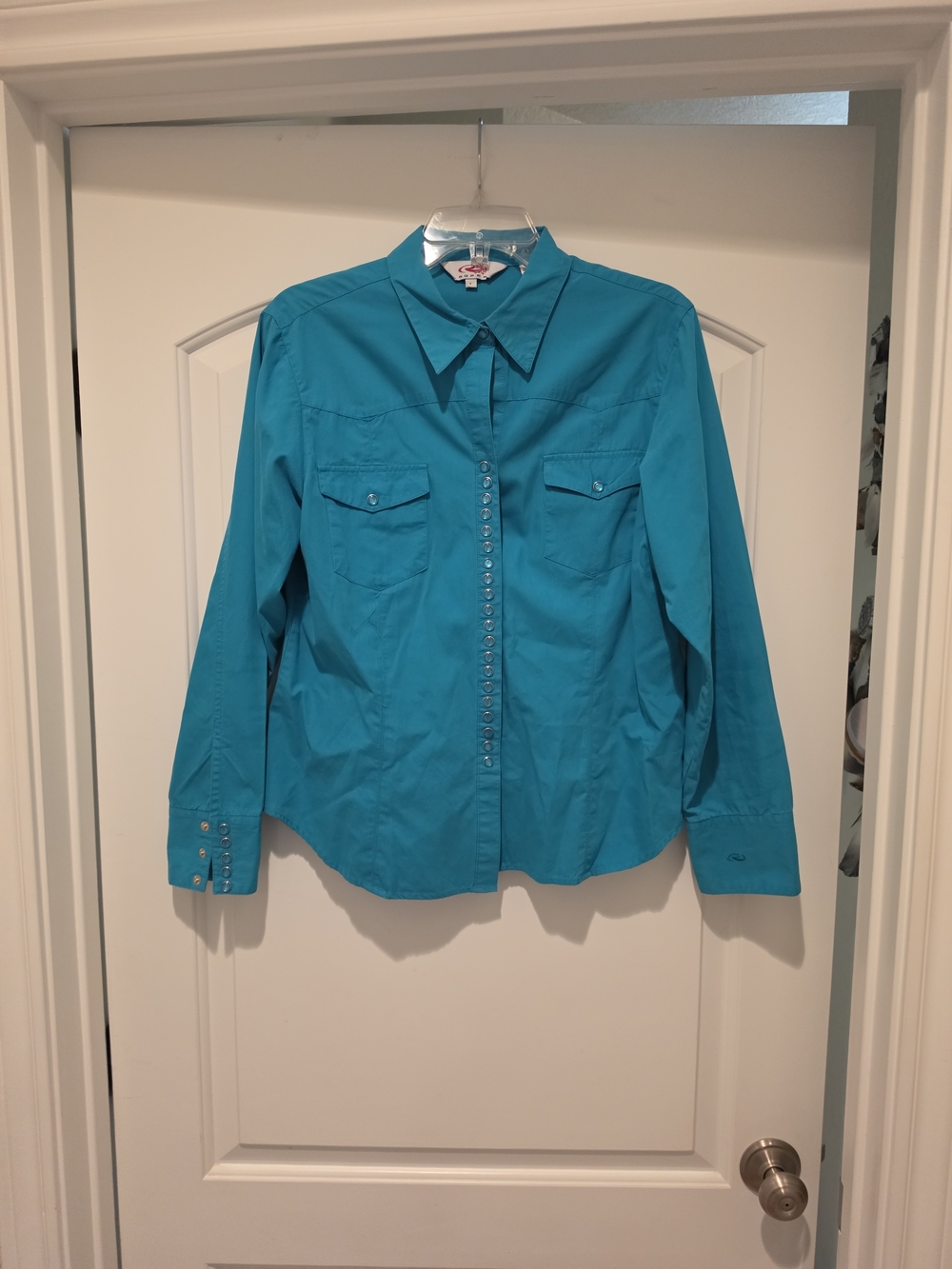 Women’s Teal  Roper Pearl Snap Long Sleeve Shirt